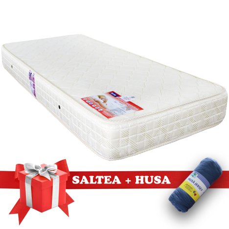 Set Saltea SuperOrtopedica Saltex 900x2000 + Husa cu elastic