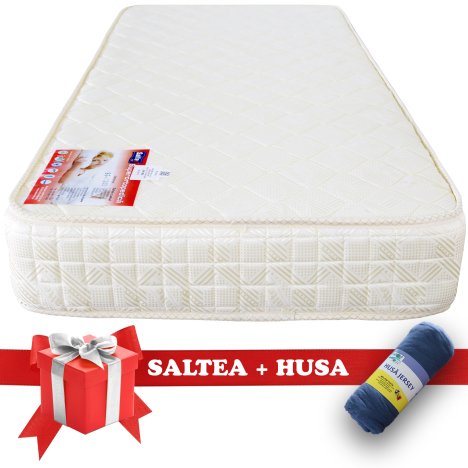 Set Saltea SuperOrtopedica Saltex 900x1900 + Husa cu elastic