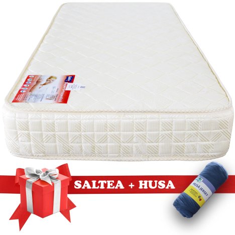 Set Saltea SuperOrtopedica Saltex 900x2000 + Husa cu elastic