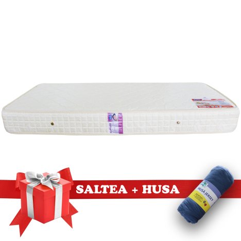 Set Saltea SuperOrtopedica Saltex 900x2000 + Husa cu elastic